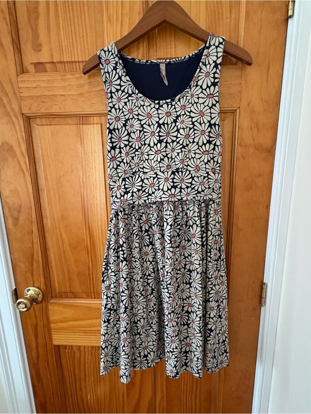 Mata Traders Navy Floral Daisy Fit-and-Flare Mini Dress